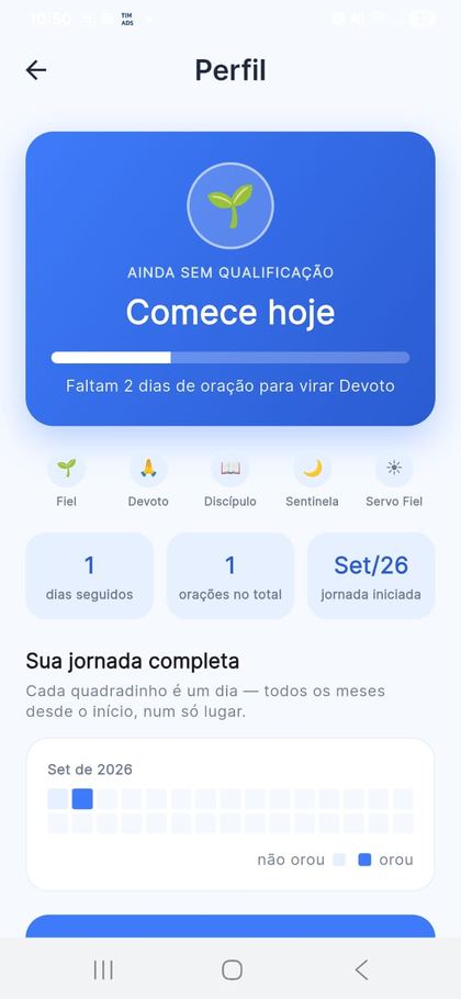 Tela 8 — Visualize seu perfil e convide seus amigos